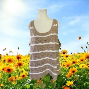 LC Lauren Conrad Tan and Brown Sleeveless Tank Top